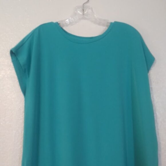 Susan Graver Modern Essentials women's size M turquoise blouse - Picture 2 of 13